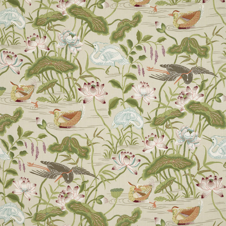 Schumacher Classics Lotus Garden Linen Fabric Perigold